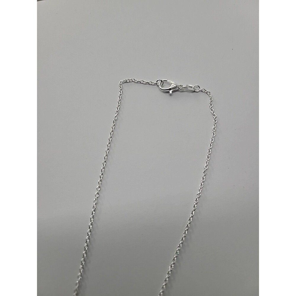 Vintage Silver Tone Black Clear Crystal Circular Pendant Chain Necklace 18 In - Picture 10 of 11